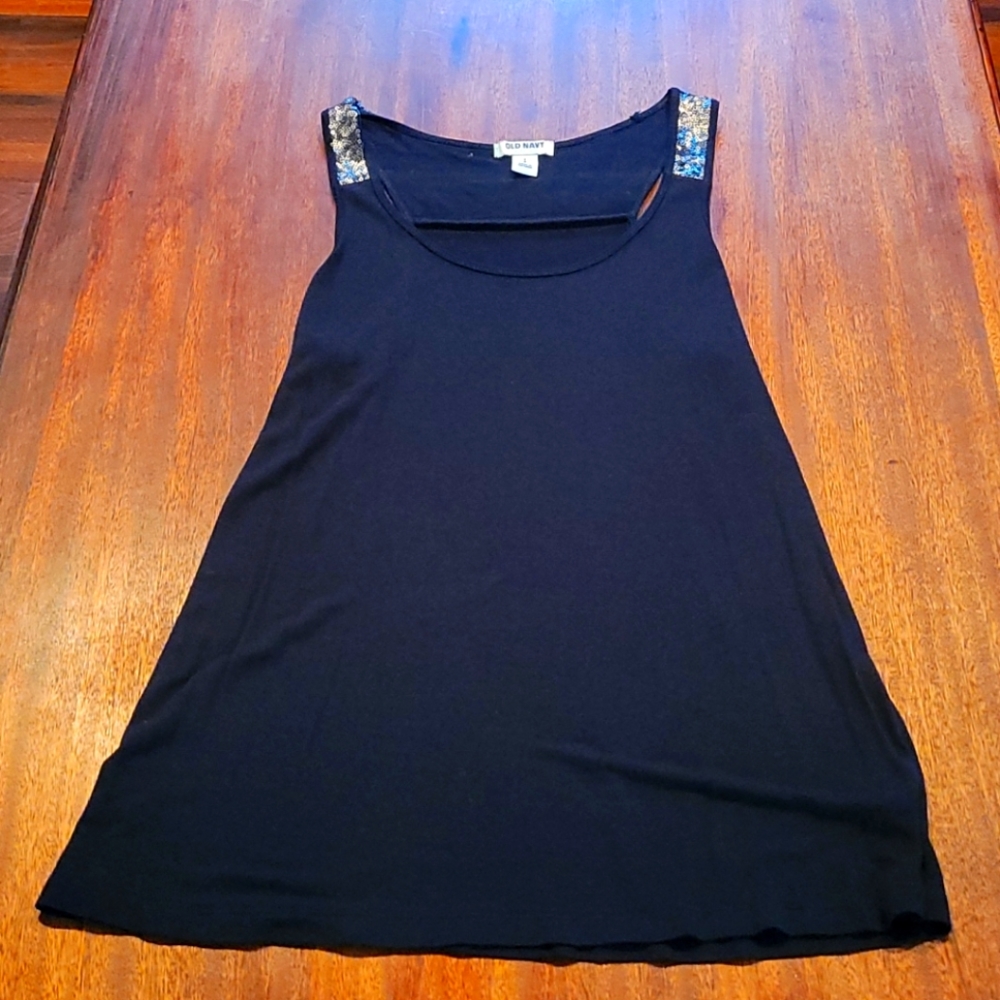 Womens black- silver sequins tank